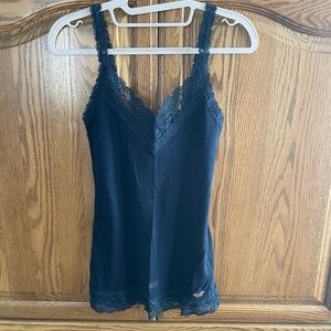 Hollister Bettys V-Neck Ribbed Tank Navy Sz Medium